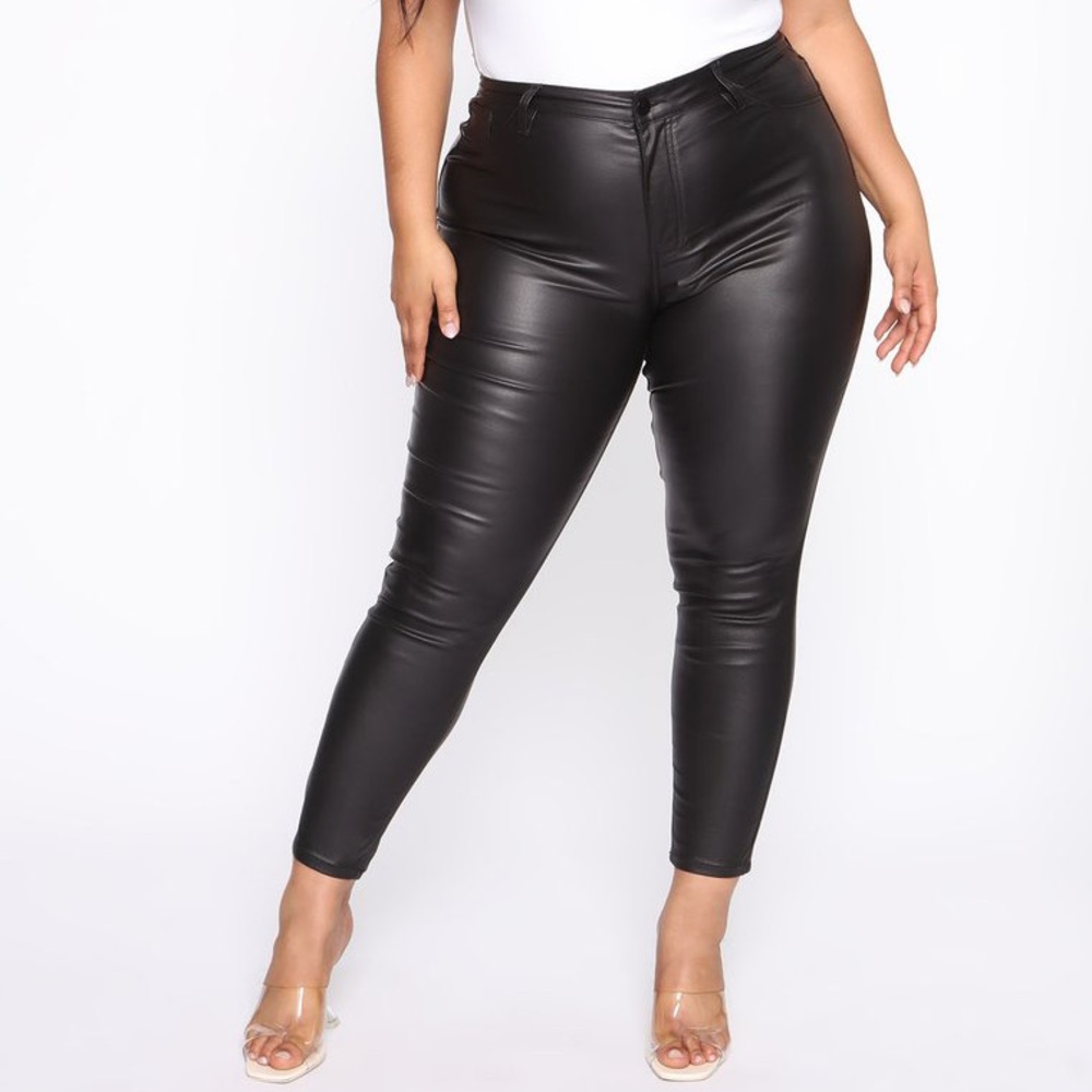 Faux leather pants